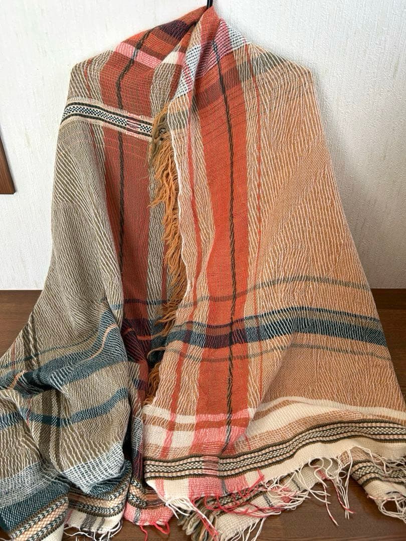 tamaki niime ウール混ショール ジャガード模様BIG