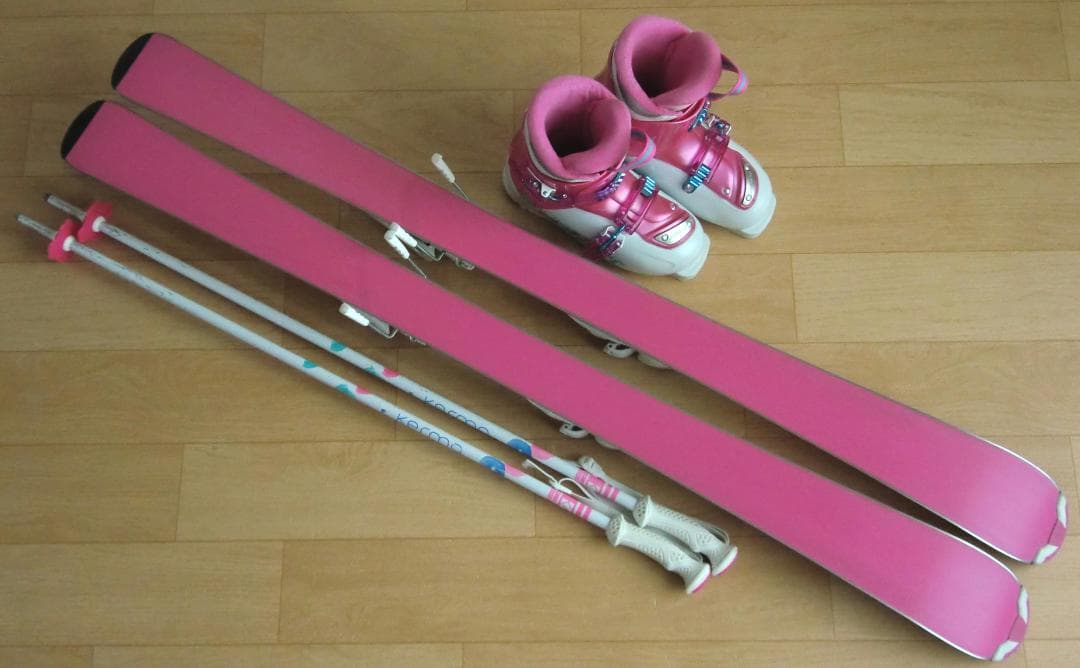 ■■12月・1月限定■送料無料■子供用スキーフルセット■120/22■WAX済■