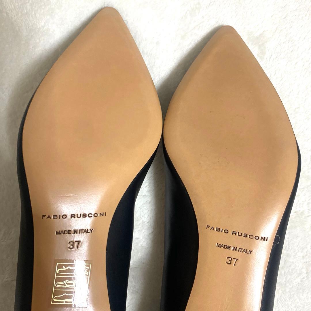 極美品 FABIO RUSCONIヒールパンプス ブラック 37 黒 24cm