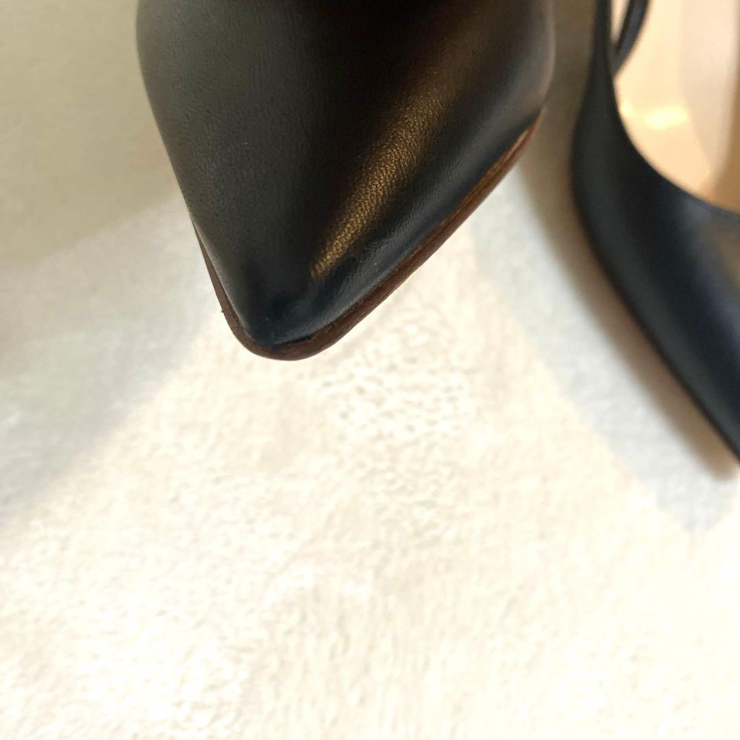 極美品 FABIO RUSCONIヒールパンプス ブラック 37 黒 24cm