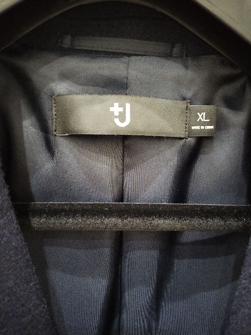 土*荷様 ユニクロ +J ウールブレンドチェスターコート XL ネイビー