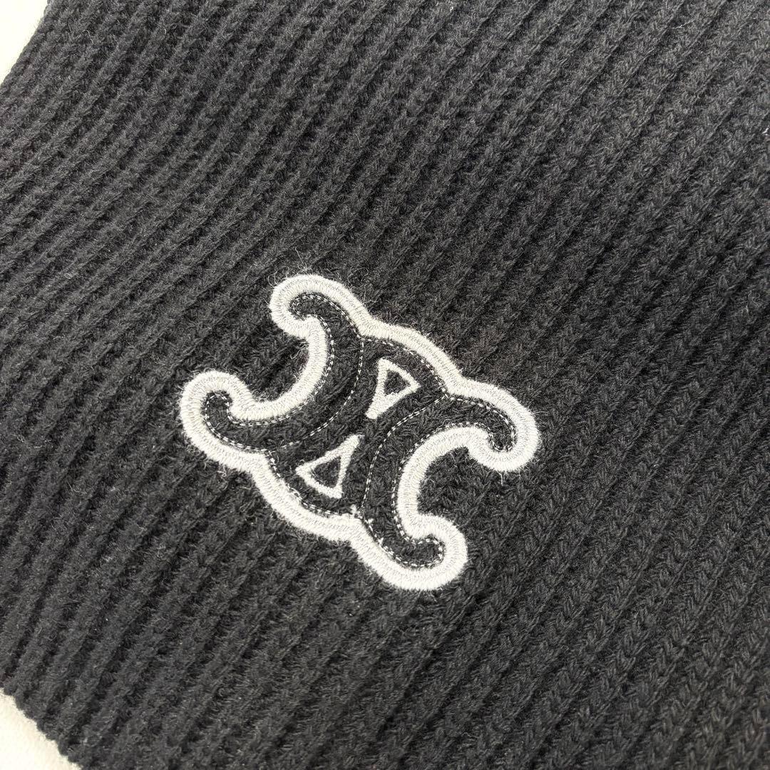 【新品未使用】CELINE セリーヌ トリオンフ マフラー 黒