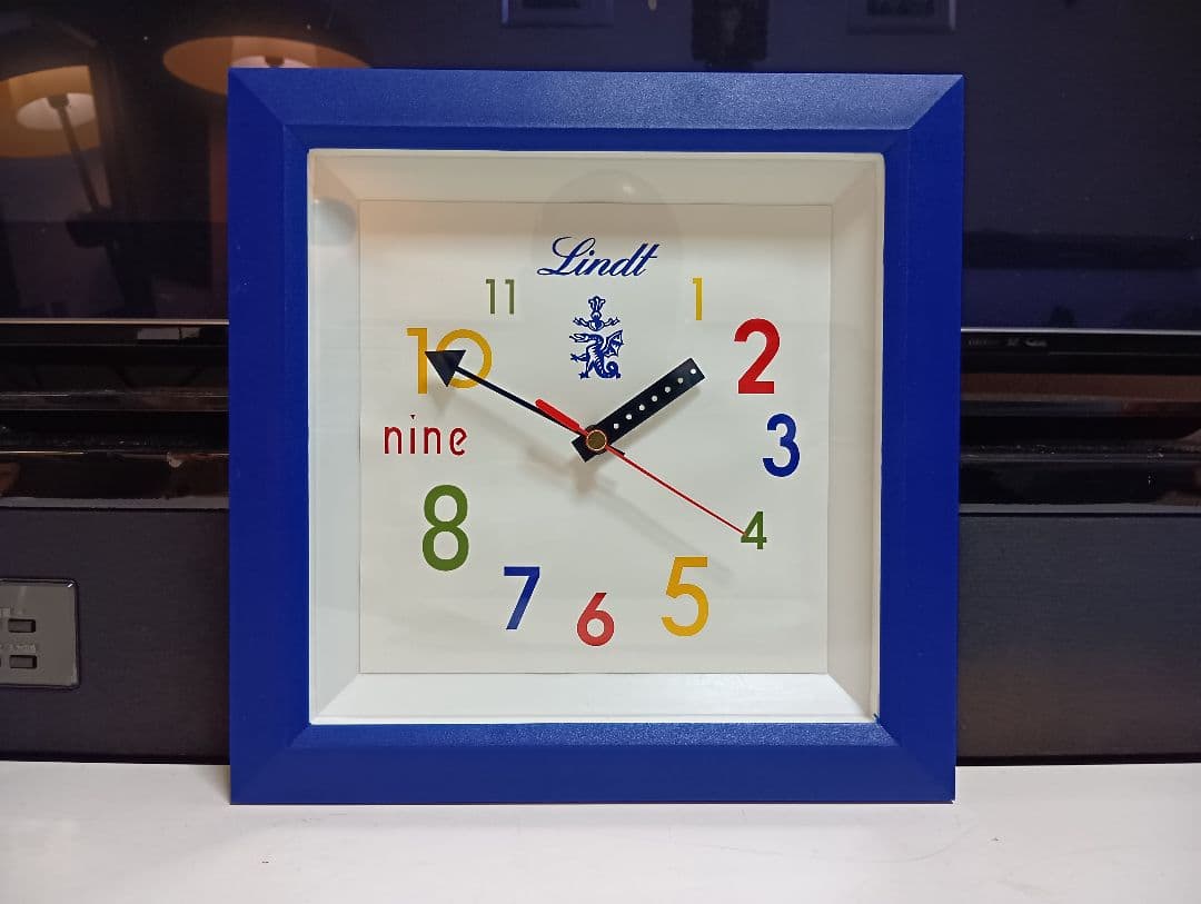 リンツ　非売品　ノベルティ　ブルー　ポストモダン　ウォールクロック　壁掛け時計