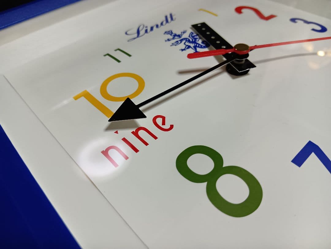 リンツ　非売品　ノベルティ　ブルー　ポストモダン　ウォールクロック　壁掛け時計