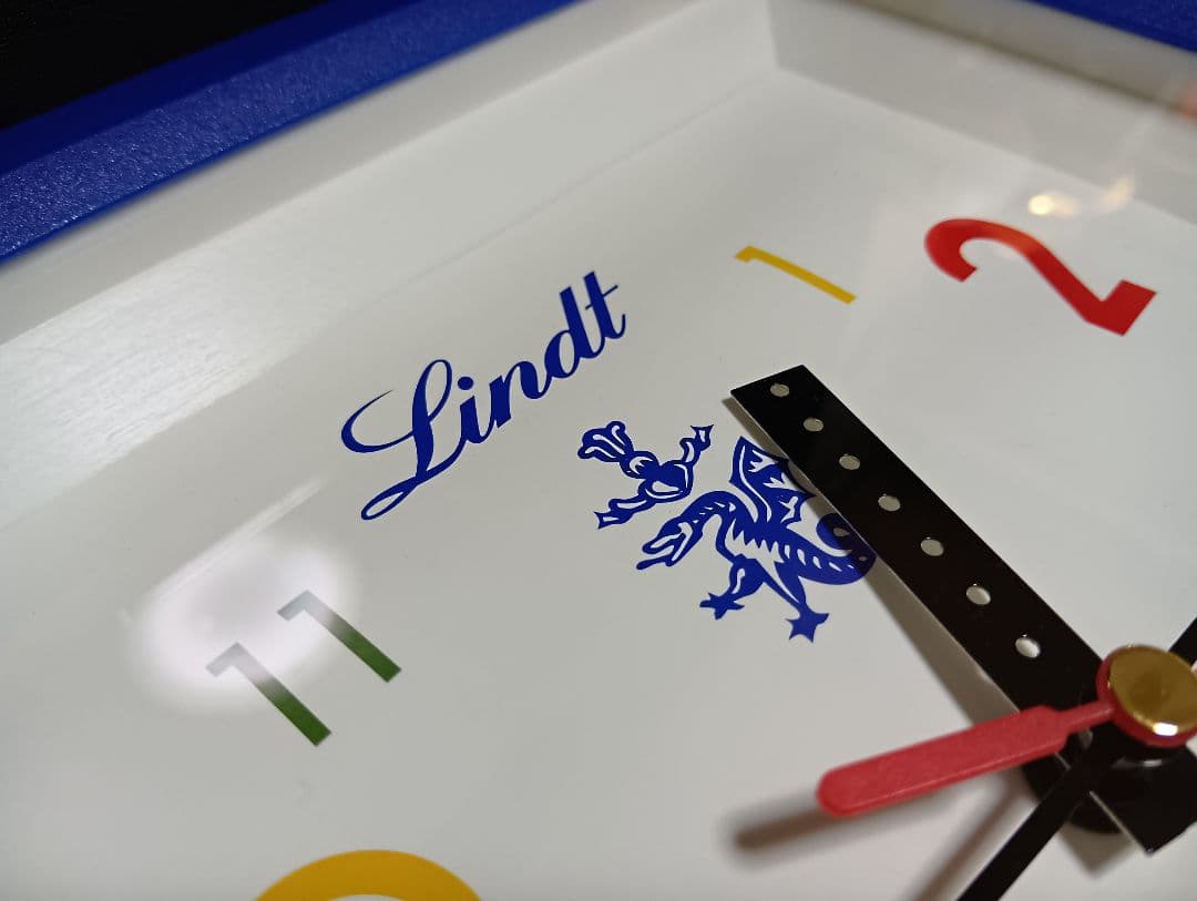 リンツ　非売品　ノベルティ　ブルー　ポストモダン　ウォールクロック　壁掛け時計