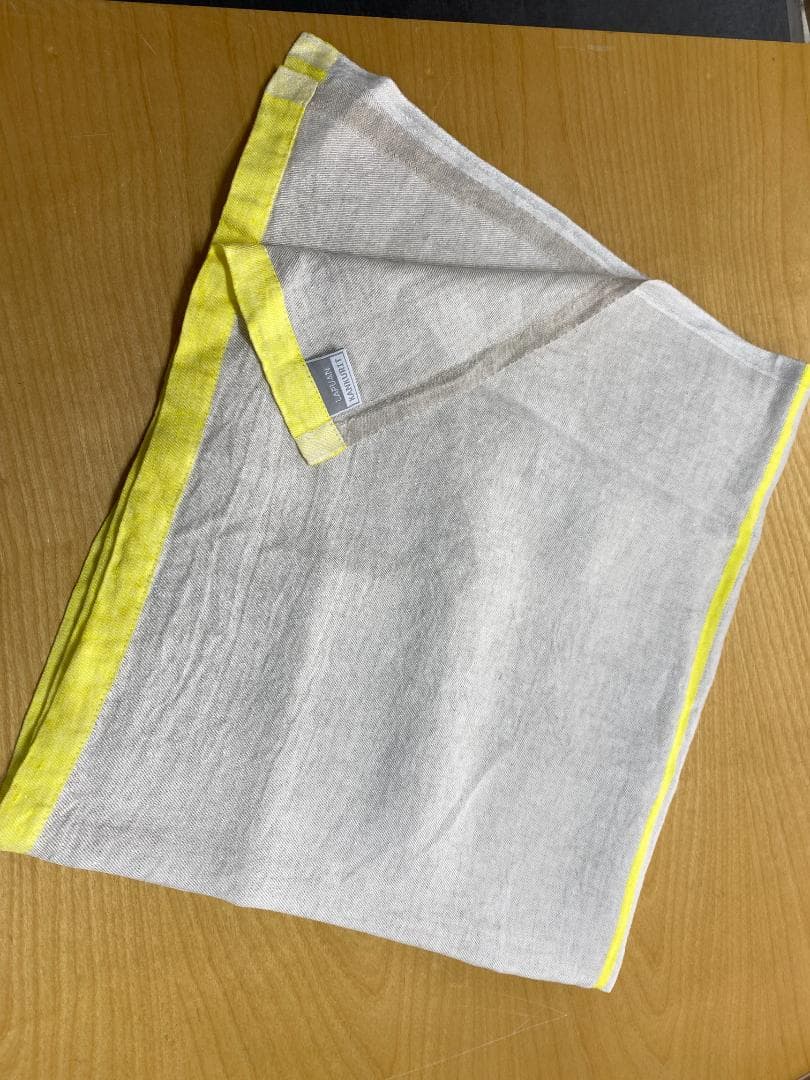 LAPUAN KANKURIT リネンブランケット グレー＆イエロー