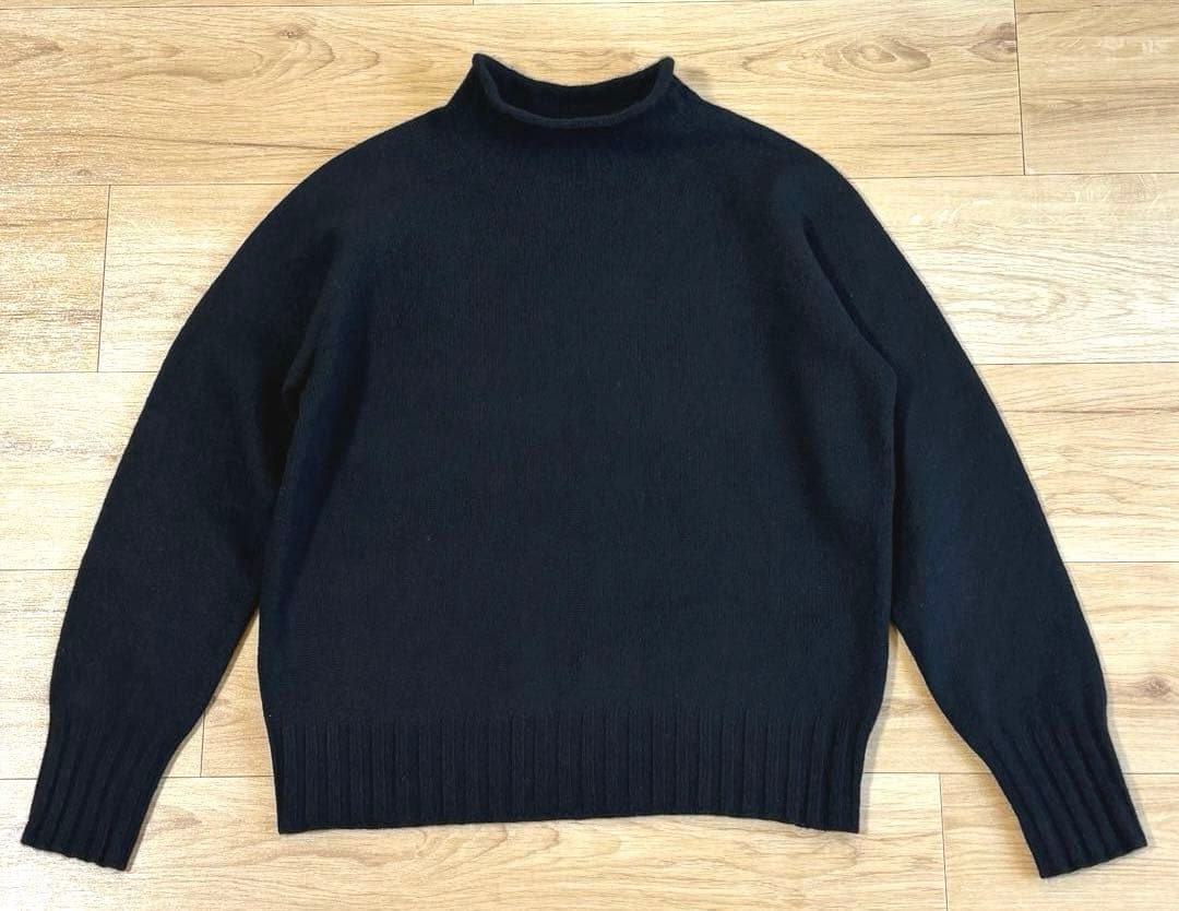 MARGARET HOWELL ハイネックウールニット サイズ2 ブラック