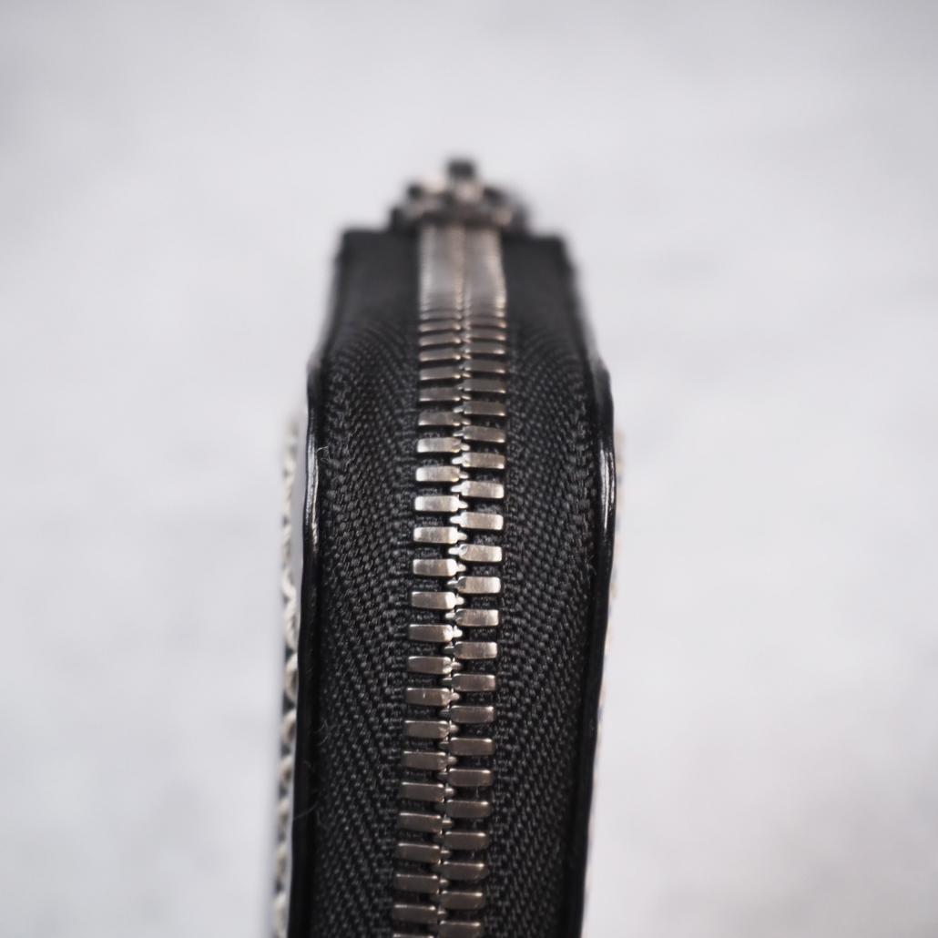 ビーズ屋公ちゃん。 ラウンドジップウォレットミニ コードバン ダブルカット 黒