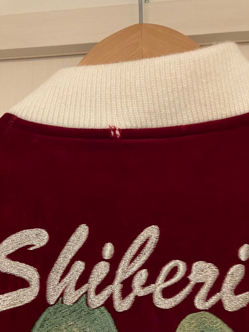 スカジャン別珍　フラミンゴ　ロカビリー　サイズS