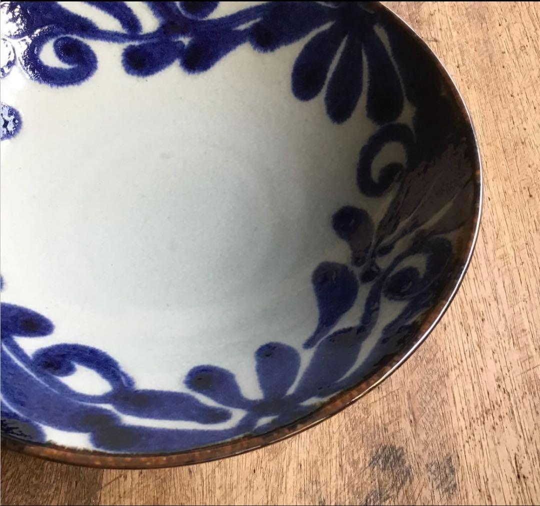 ☘️merci☘️です。新品美濃焼　琉球瑠璃唐草麺鉢　うどん丼10枚セット他