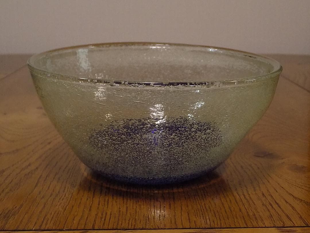 稲嶺盛吉　吹きガラス大鉢　サラダボウル　ほぼ新品　刻印有 沖縄ガラス