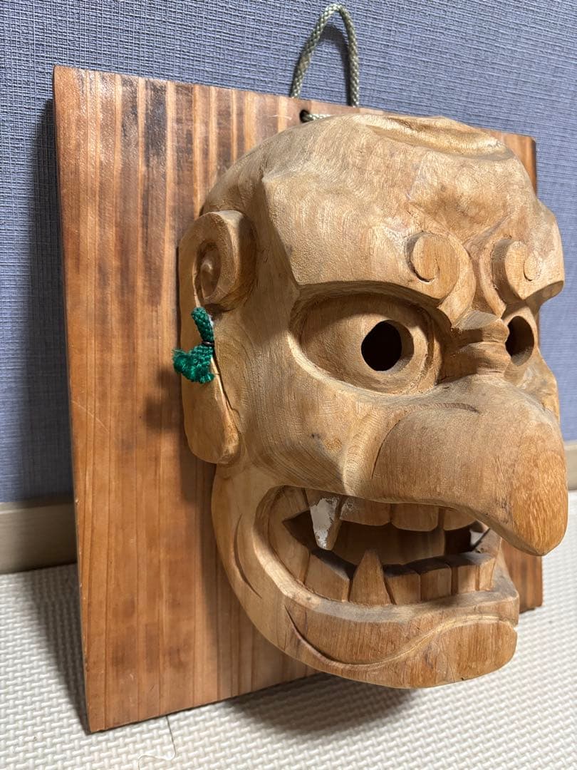 【縁起物】高千穂神楽面　木彫　能面　お面