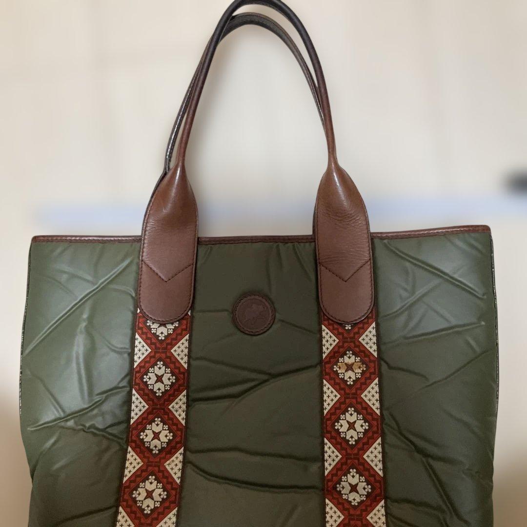 オリーブグリーン キルティングトートバッグ