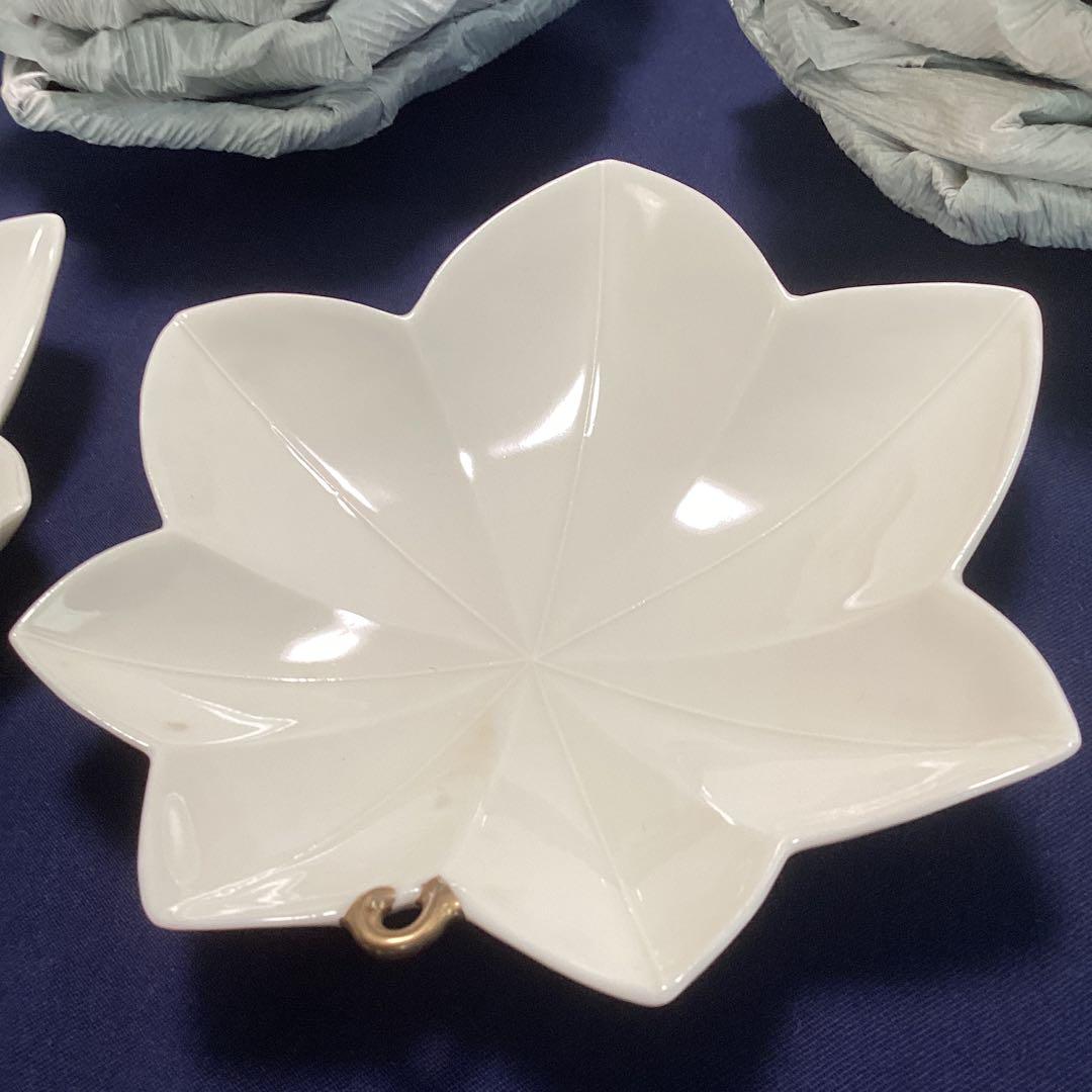 割烹食器　作家　窯元　色々食器　和食店　　　白釉紅葉向付9客　新品未使用