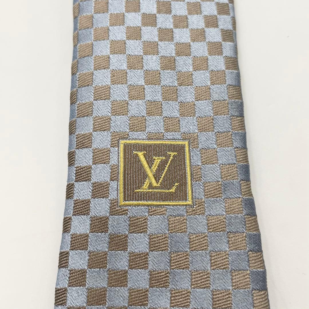 【美品】LOUIS VUITTON ダミエ柄 ネクタイシルク100% フォーマル