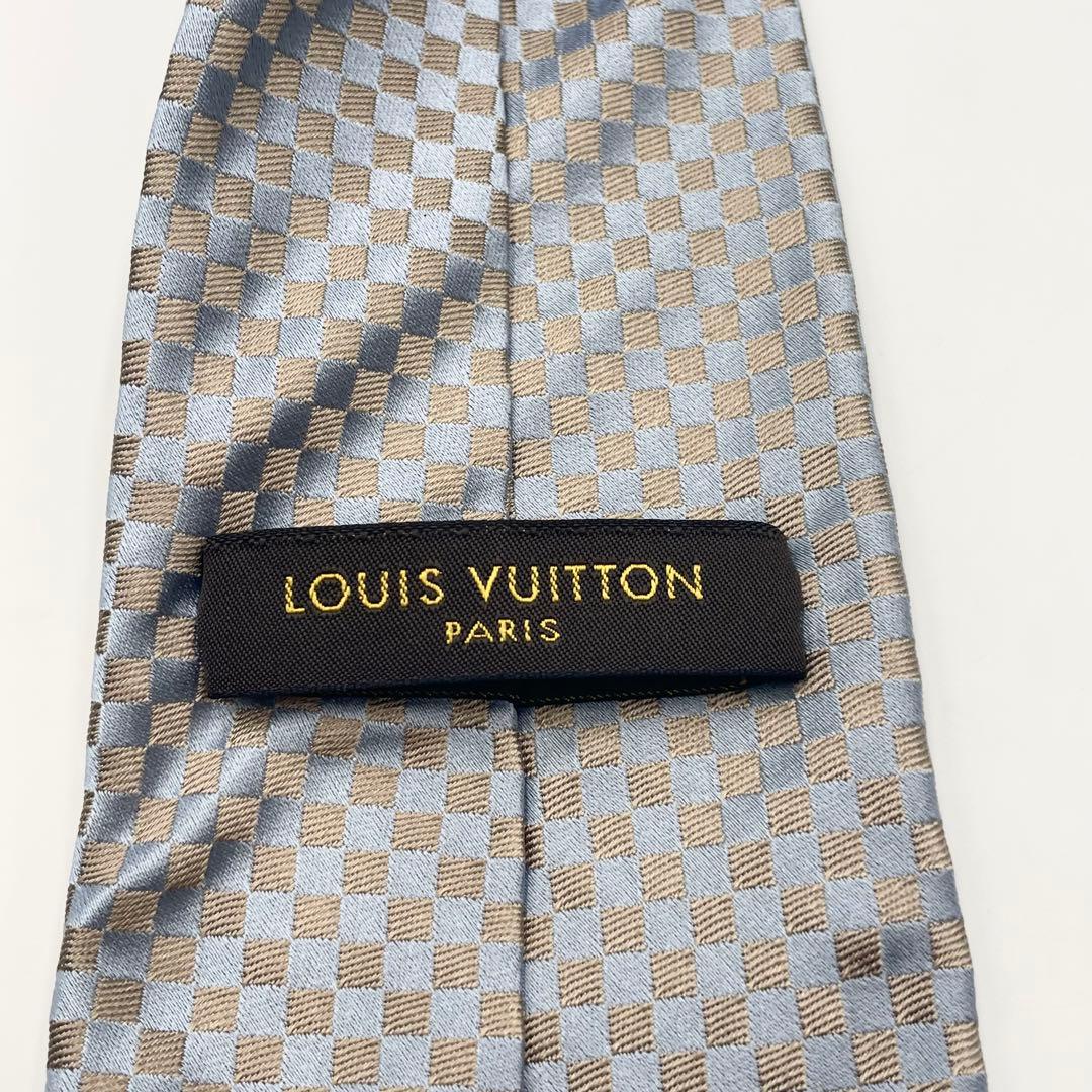 【美品】LOUIS VUITTON ダミエ柄 ネクタイシルク100% フォーマル