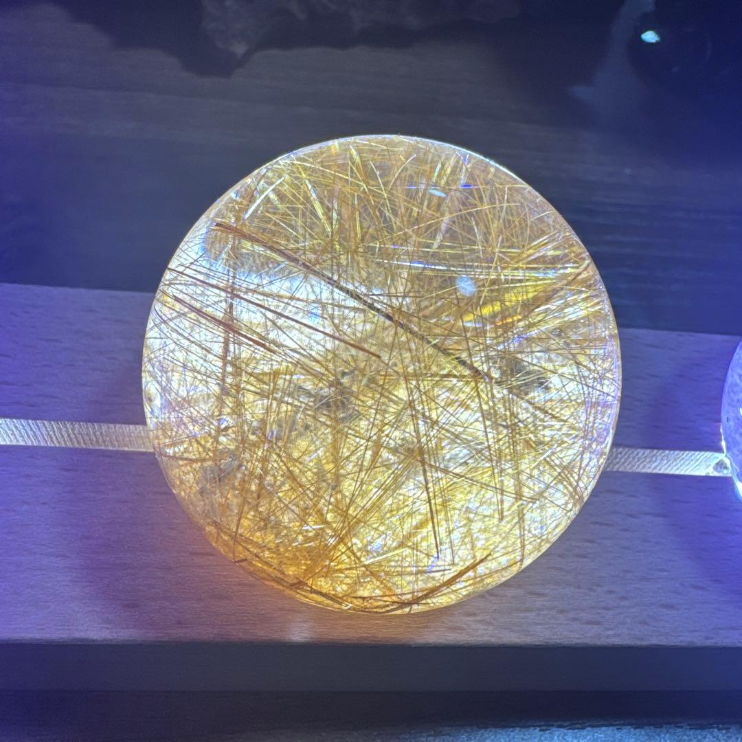 【極上品】希少クリアタイプ　ゴールドルチルスフィア 丸玉　約4.6cm クリア