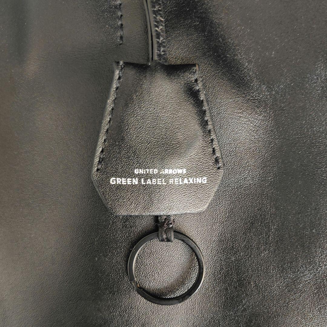 ユナイテッドアローズ　ブラック　レザートートバッグ