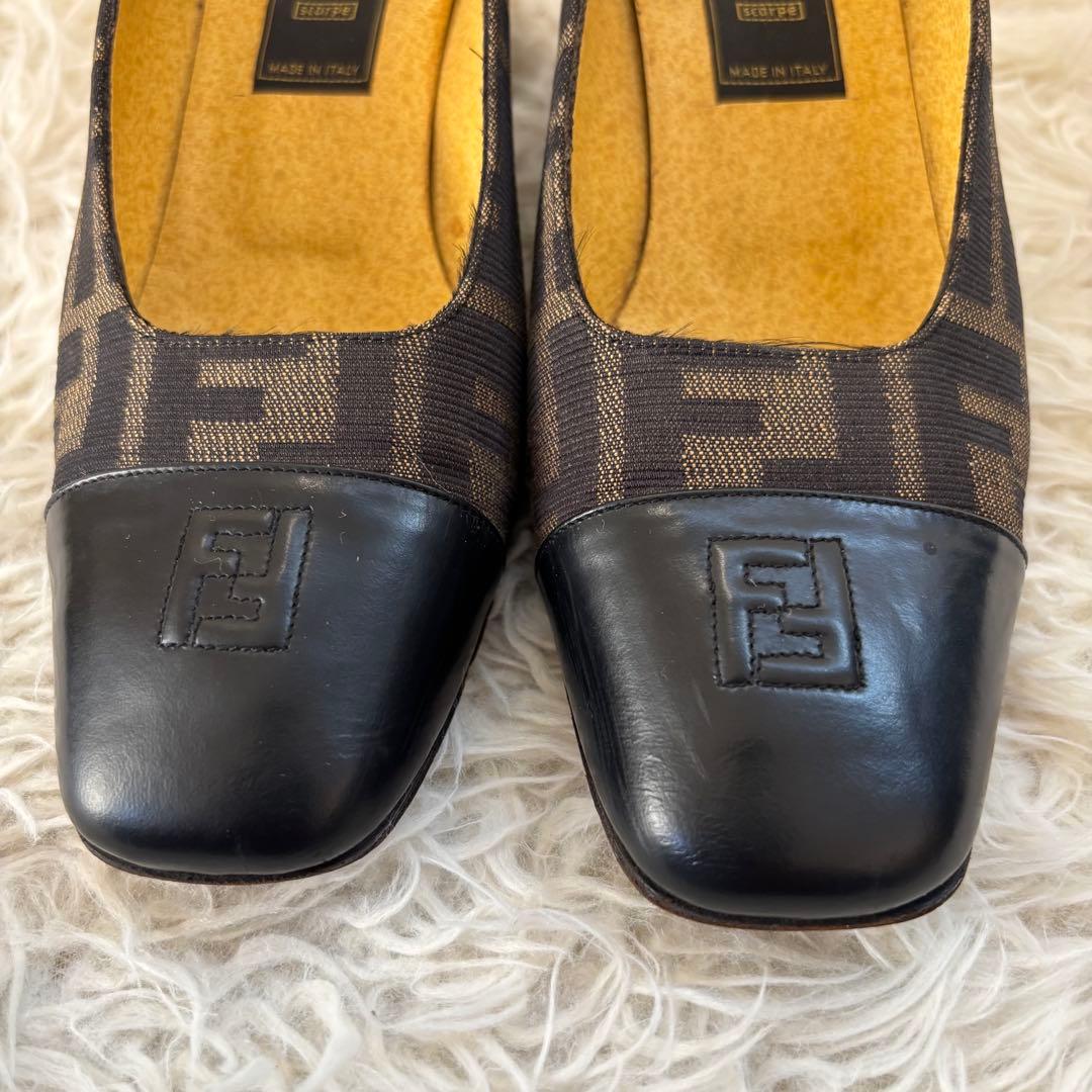 ✨フェンディ　ズッカ柄　チャンキーヒール パンプス　ローファー 23