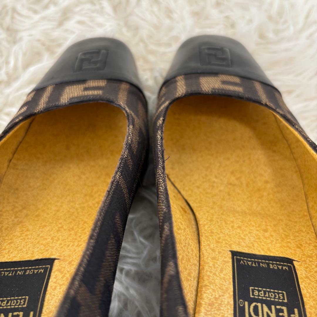 ✨フェンディ　ズッカ柄　チャンキーヒール パンプス　ローファー 23