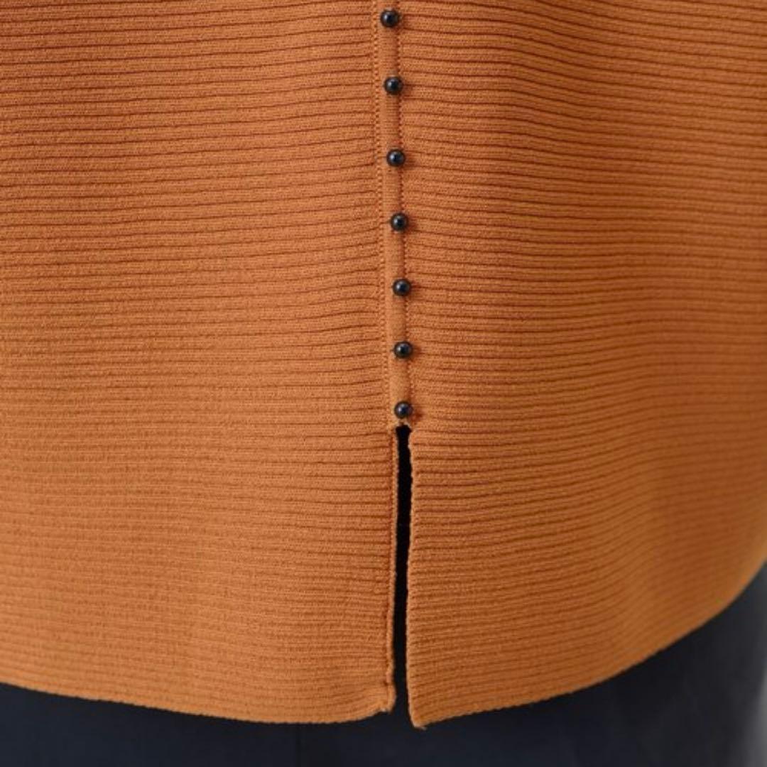 新品タグ付き　ビアズリー BEARDSLEY 後ろパールニット　キャメル