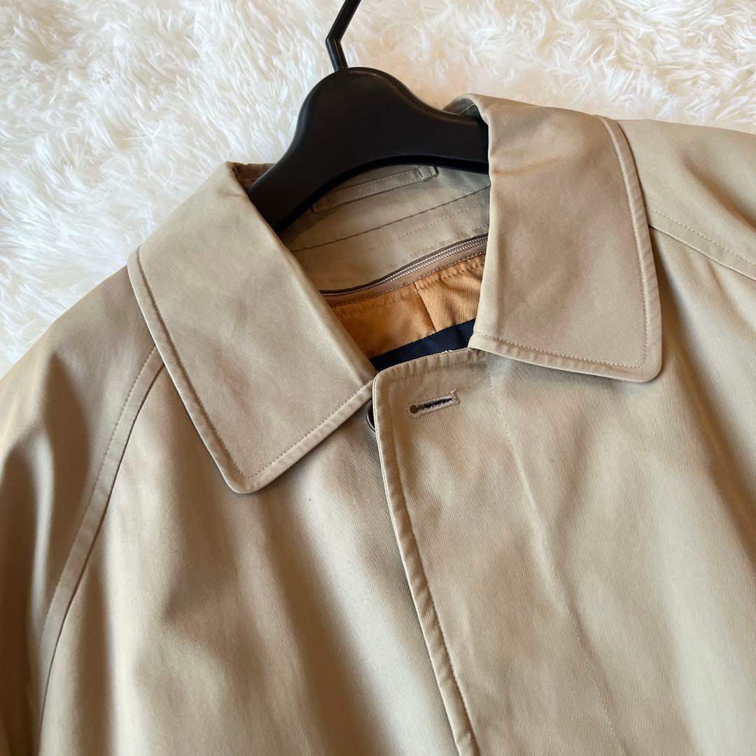 バーバリーロンドン　メンズ　ステンカラーコート　カーキ　ライナー　メガチェック