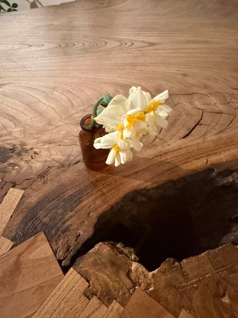 天然木一枚板　アイアン　ダイニングテーブル