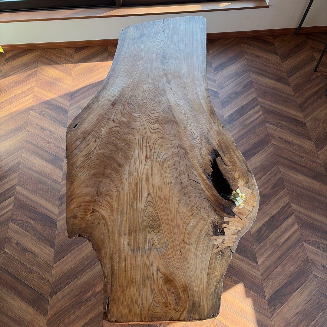 天然木一枚板　アイアン　ダイニングテーブル