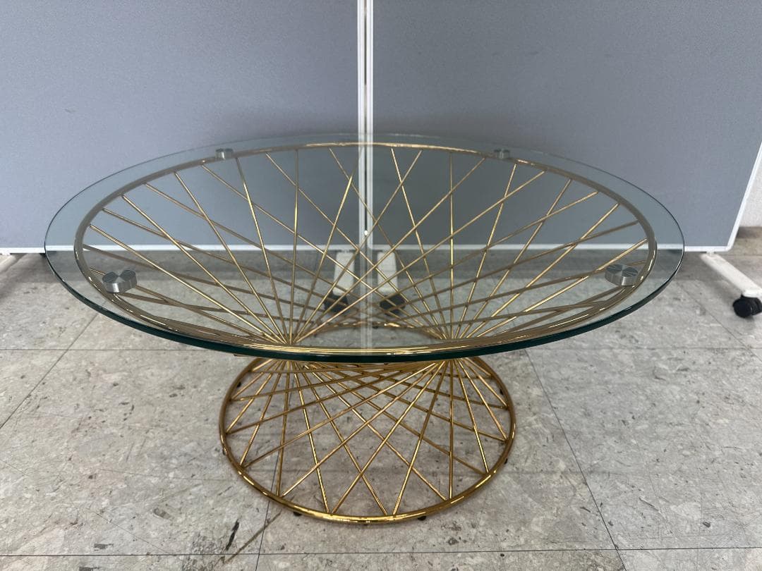 Francfranc　ガラスセンターテーブル　マーリアコーヒーテーブル　ゴールド