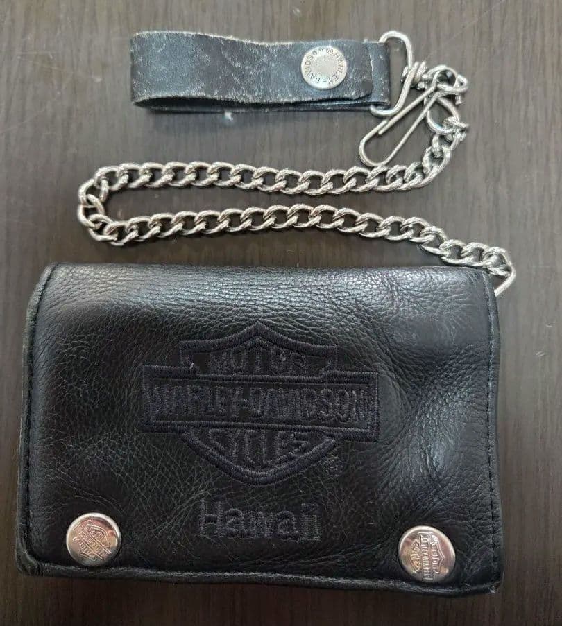 E*n様 Harley-Davidson 三つ折り レザー ウォレット チェーン