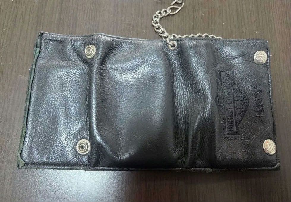 E*n様 Harley-Davidson 三つ折り レザー ウォレット チェーン