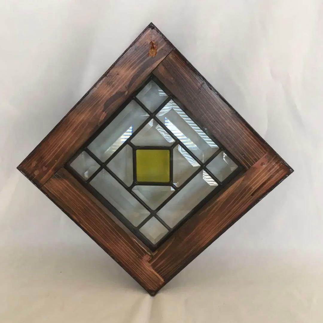 ステンドガラス 強化ガラス 壁掛け 木製枠(ハンドメイド)