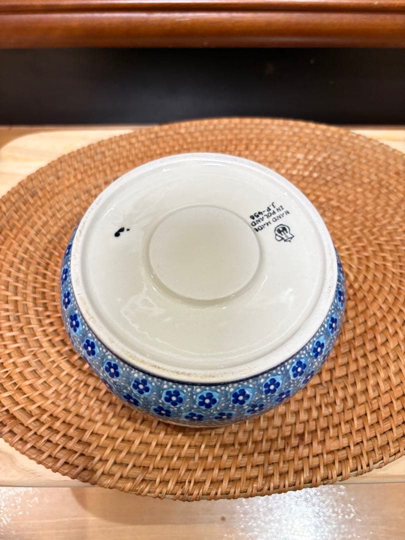 新品　ポーリッシュポタリー　ツェラミカ製　ザクワディ社製　チーズホンデュ　二重鍋