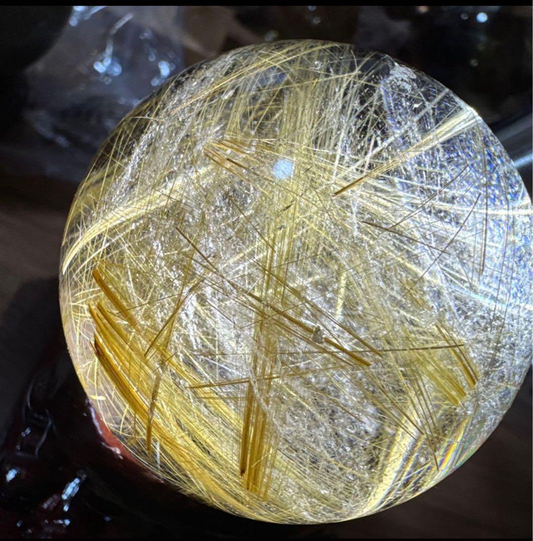 最高級 ゴールドルチル大玉 6cm 金線密集 極上透明コレクション