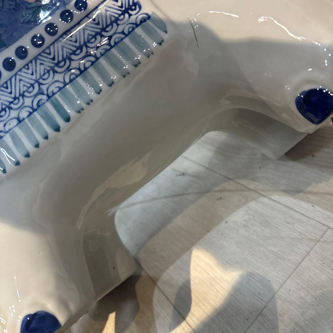 象陶器置き物　花台　フラワースタンド　鉢置き