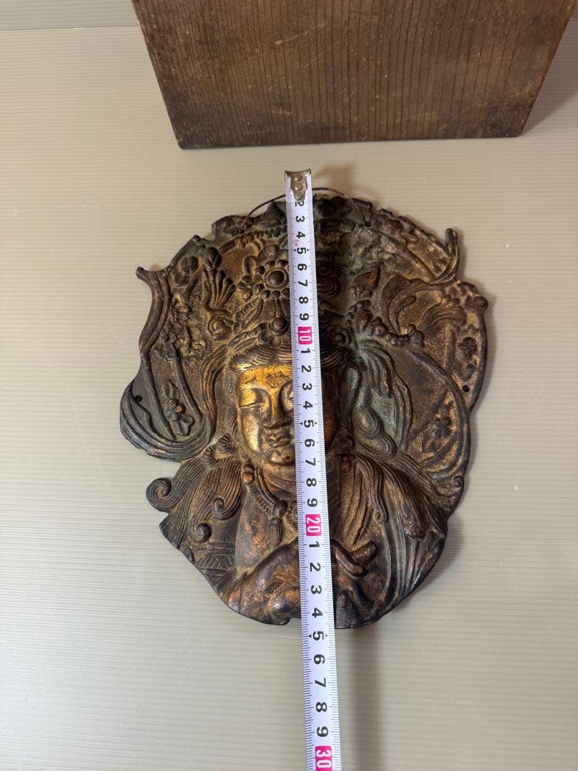 2707 銅製　観世音菩薩　仏像　置物　壁掛け　時代物