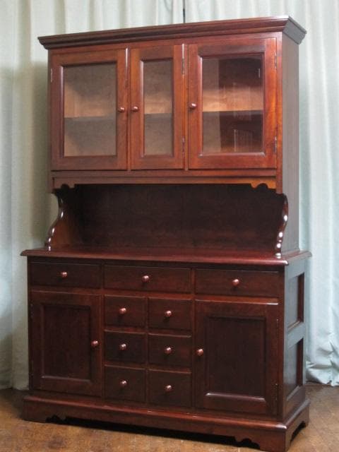 美品 松本民芸家具 ミズメザクラ 無垢材 C型 食器棚 定価935,000円