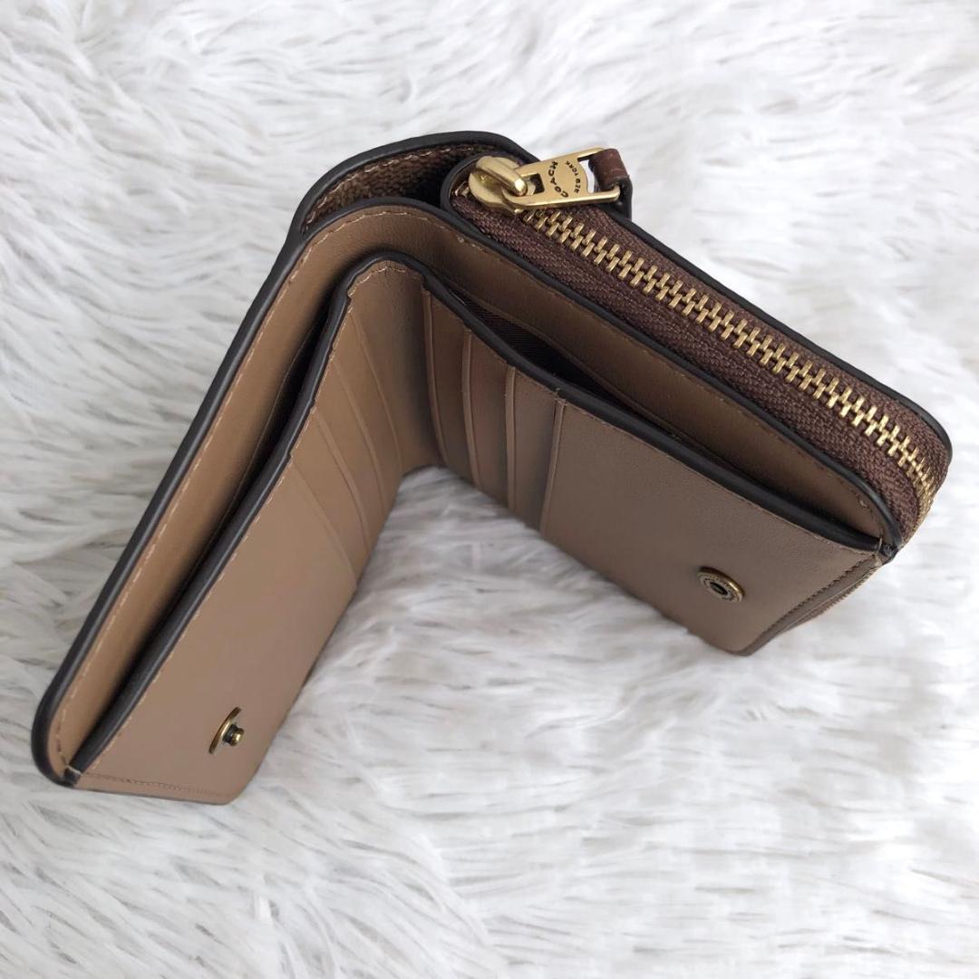 財布 二つ折り COACH コーチ レキシー シグネチャー 本革 レザー 恐竜