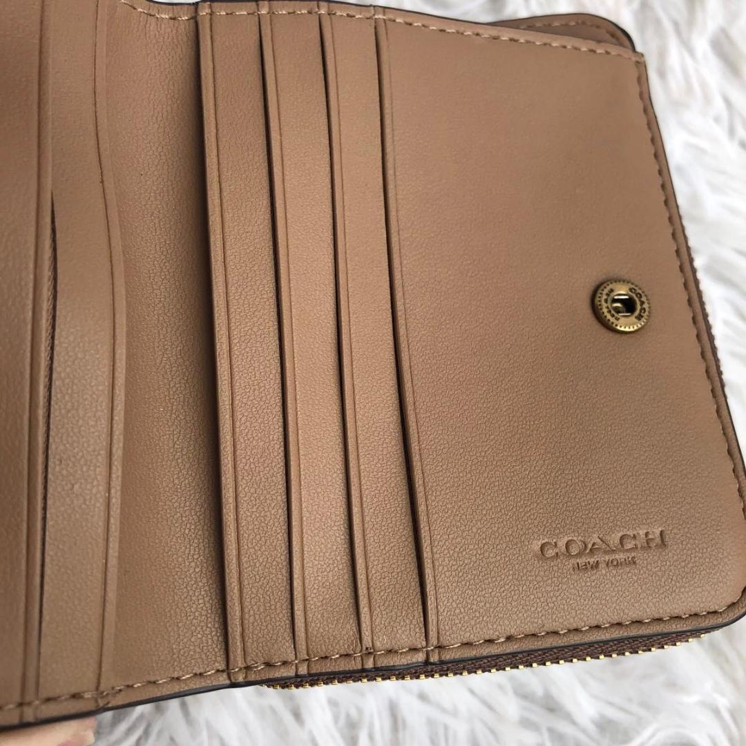 財布 二つ折り COACH コーチ レキシー シグネチャー 本革 レザー 恐竜