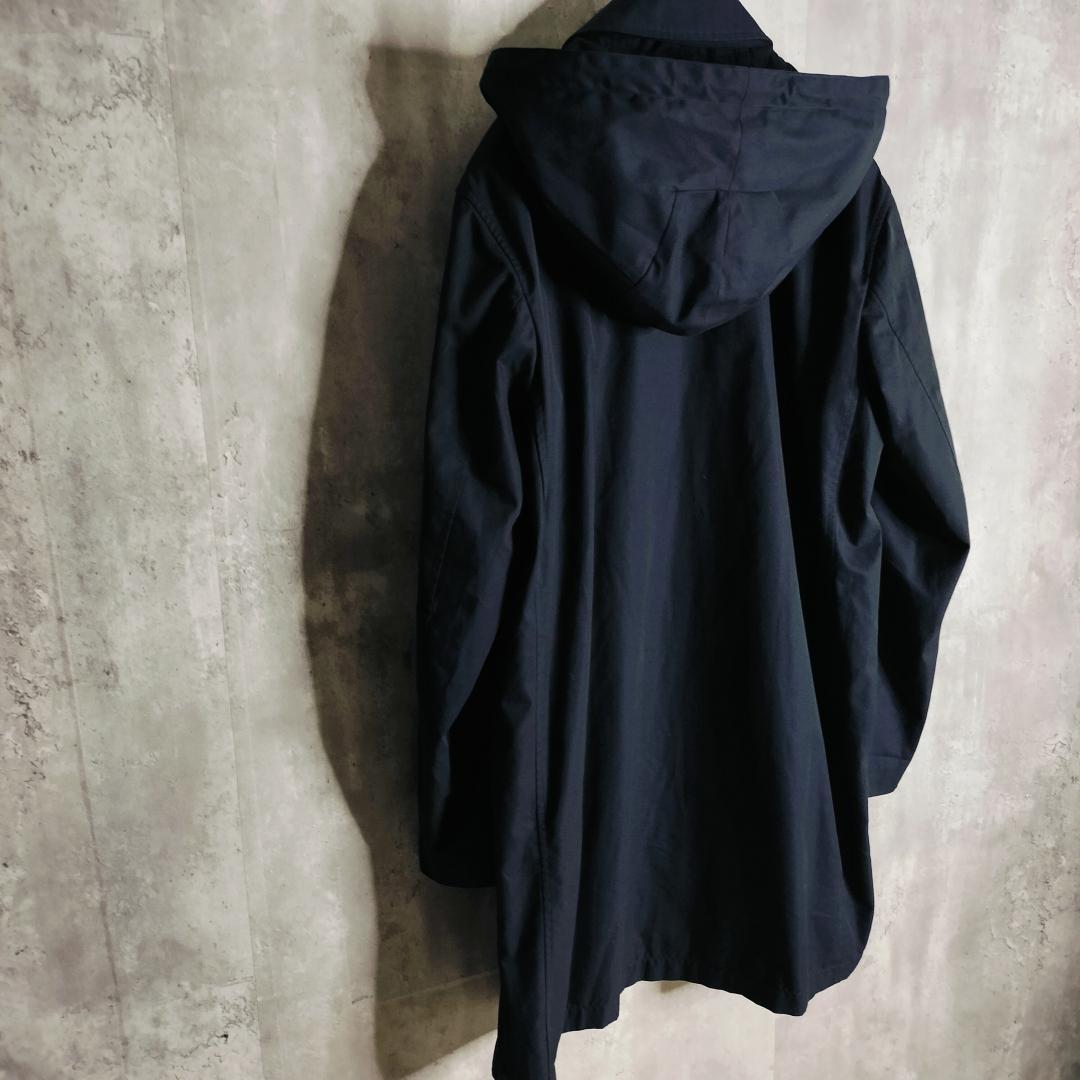 【現行・美品】バーバリー ラバーロゴ付 裏地ノバチェック フード付 コート 50