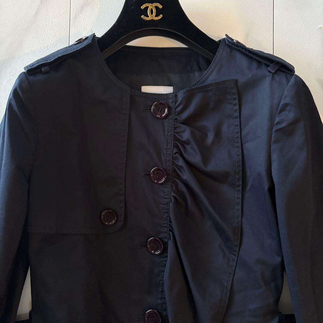 MOSCHINO CHEAPANDCHIC ノーカラー　フリルトレンチコート42