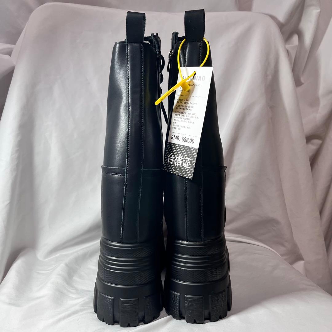 厚底ブーツ　シークレットシューズ　＋22cm