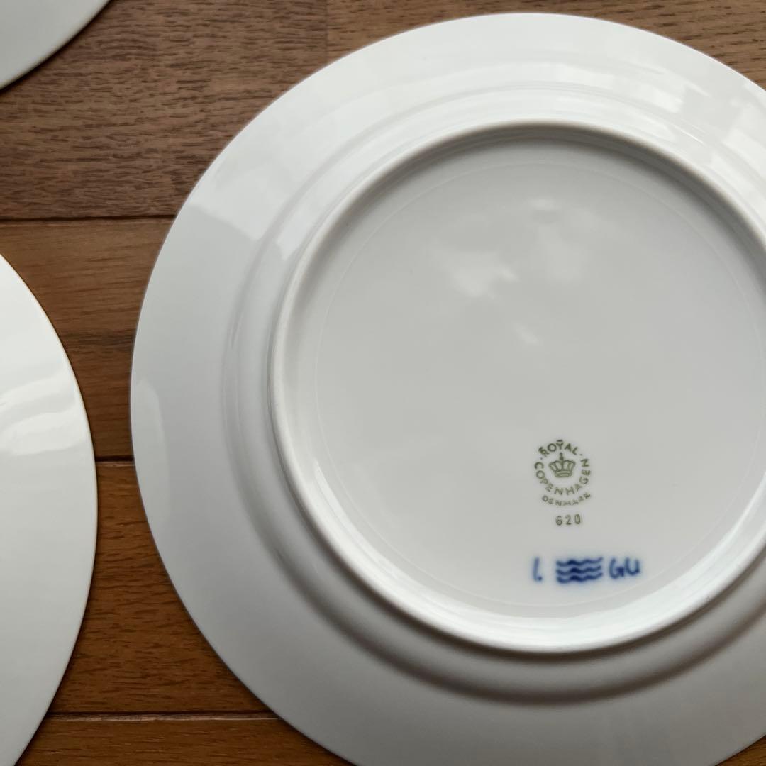 ロイヤルコペンハーゲン ブルーフルーテッド プレインプレート19cm×4枚