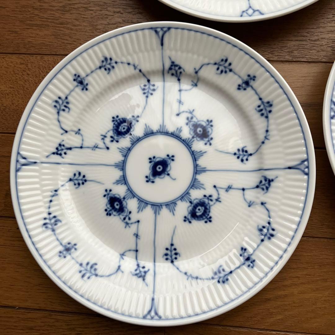 ロイヤルコペンハーゲン ブルーフルーテッド プレインプレート19cm×4枚