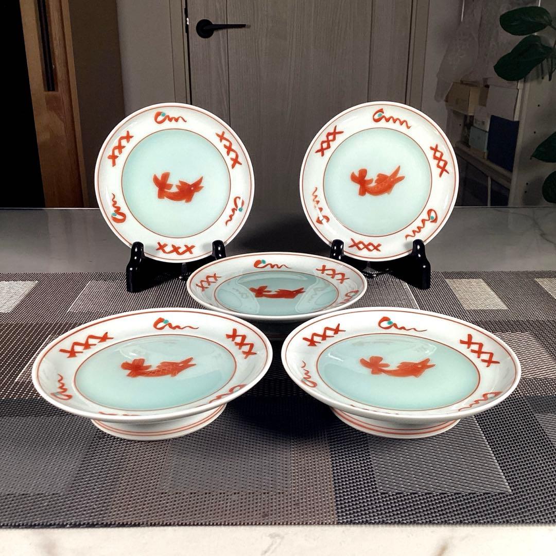 たち吉　高台付き　銘々皿　5枚