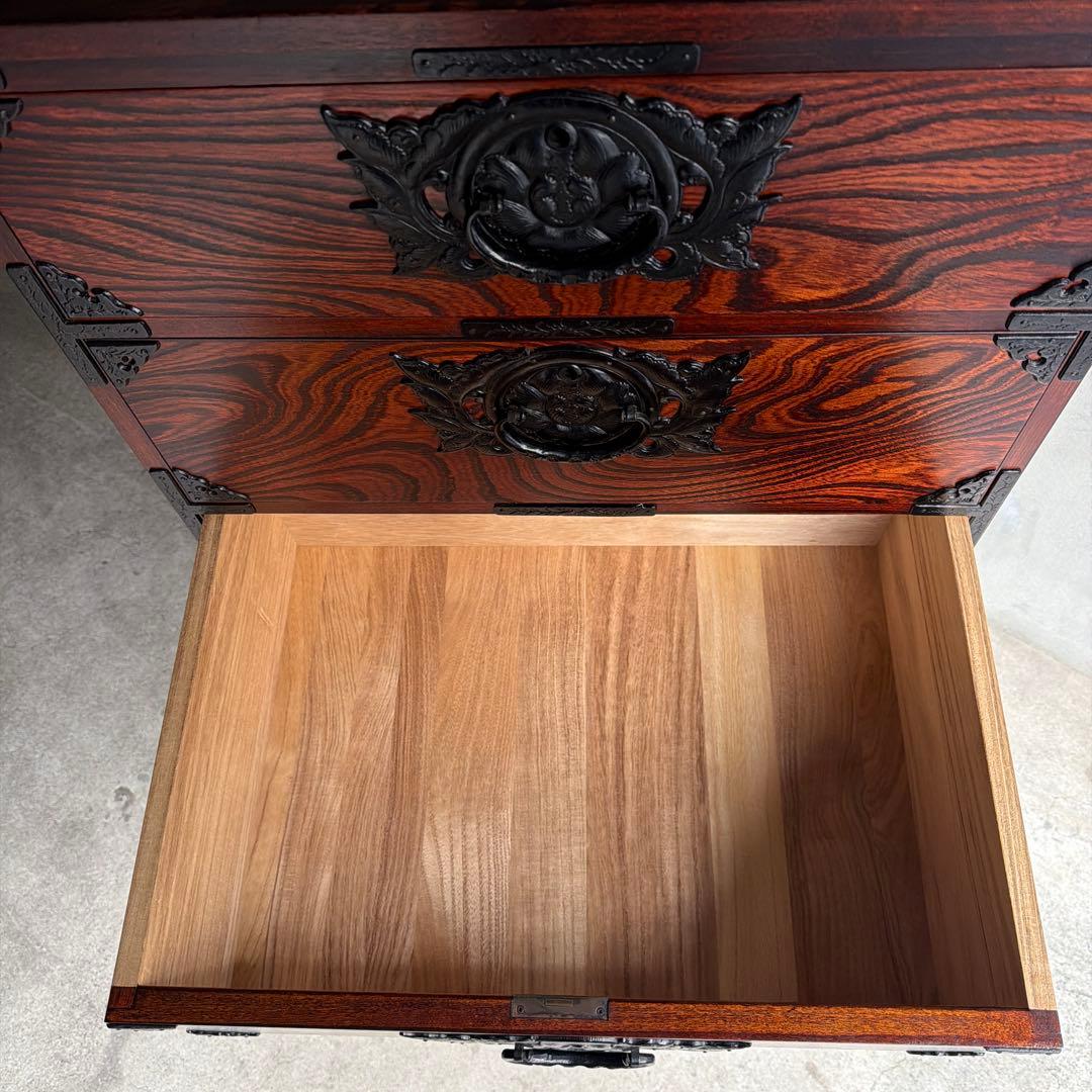 伝統工芸　岩屋堂箪笥　整理箪笥　民芸家具　ケヤキ　欅 抽き出し　6杯