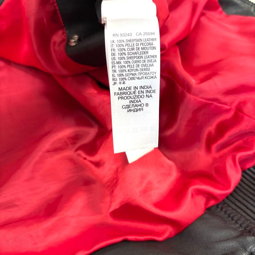 メカサイズ！XXL！ ディーゼル ラムレザー シングル ライダースジャケット 黒