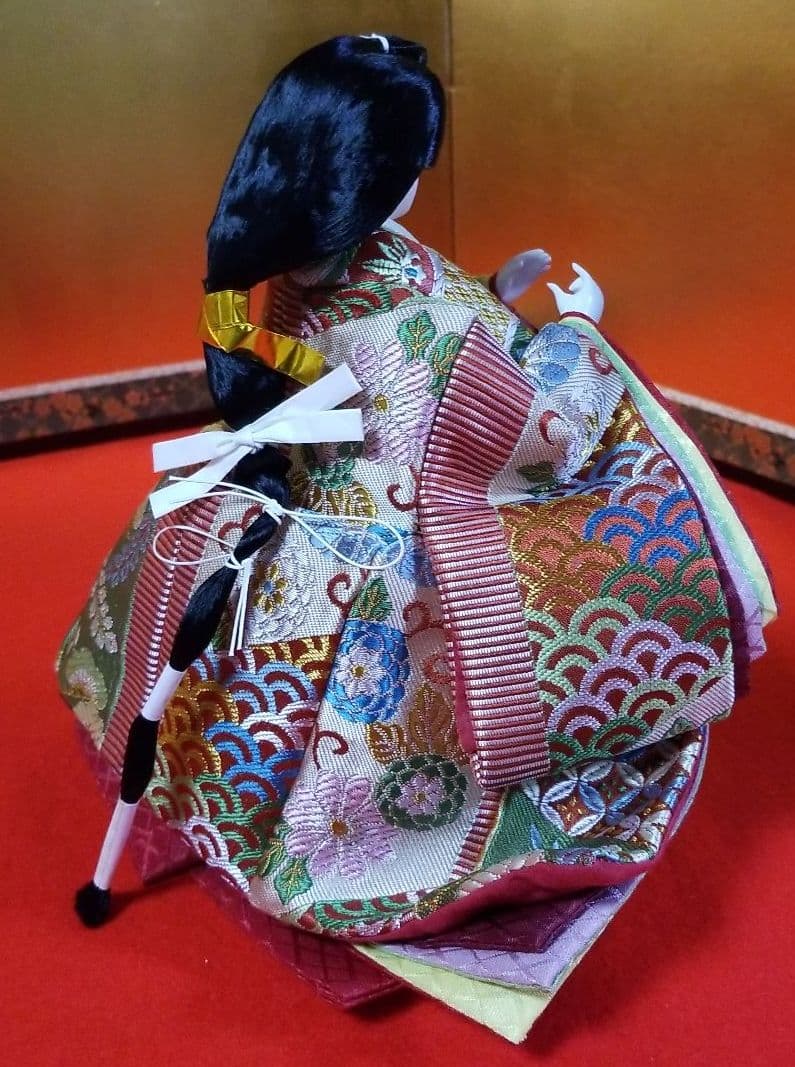 雛人形　三人官女　七宝柄