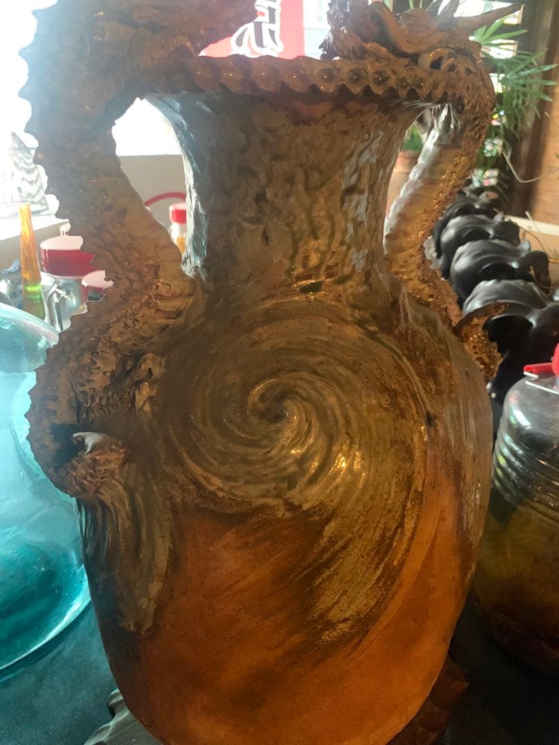 骨董　45年前購入　双龍の壺　綺麗　立派です