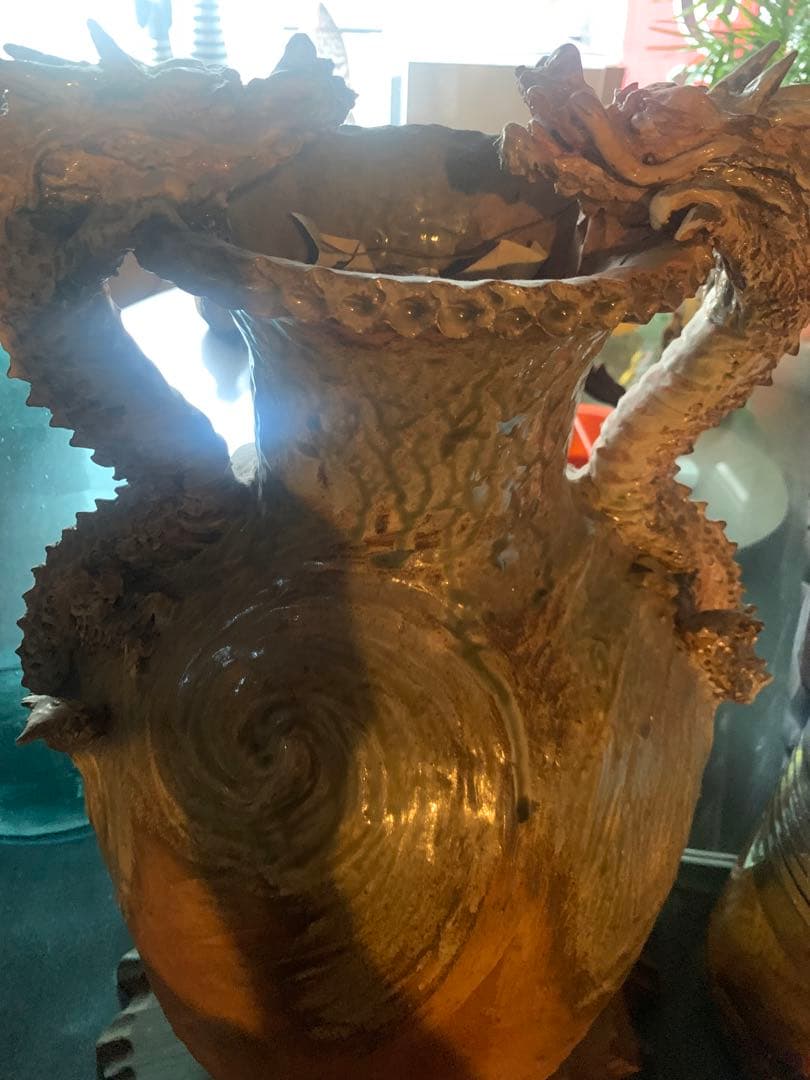 骨董　45年前購入　双龍の壺　綺麗　立派です